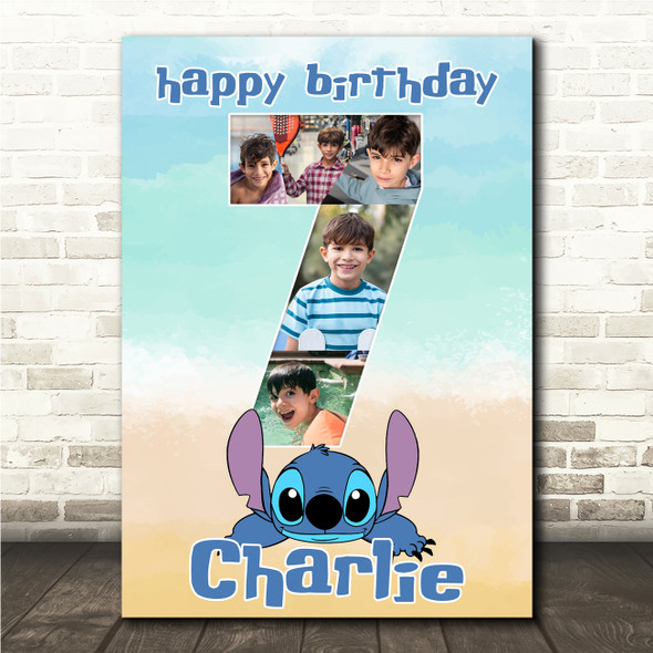 Photo Collage 5-Photo Birthday Gift For Kids Lilo & Stitch Print Or Canvas