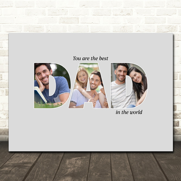 Photo Collage 3-Photo Personalised Gift For Dad Any Occasion Print Or Canvas