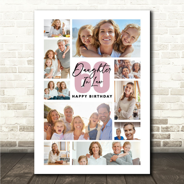 Photo Collage 60th Birthday Gift For Daughter-In-Law 10-Photo Print Or Canvas