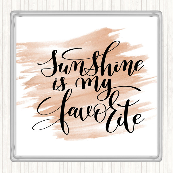 Watercolour Sunshine Is My Favourite Quote Coaster