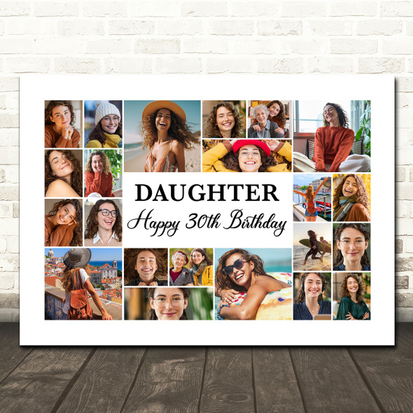 Photo Collage 30th Birthday Custom Gift For Daughter 22-Photo Print Or Canvas Photo Collage 30th Birthday Custom Gift For Daughter 22-Photo Print Or Canvas