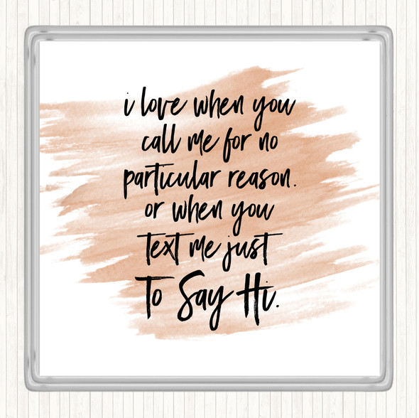 Watercolour Text To Say Hi Quote Coaster