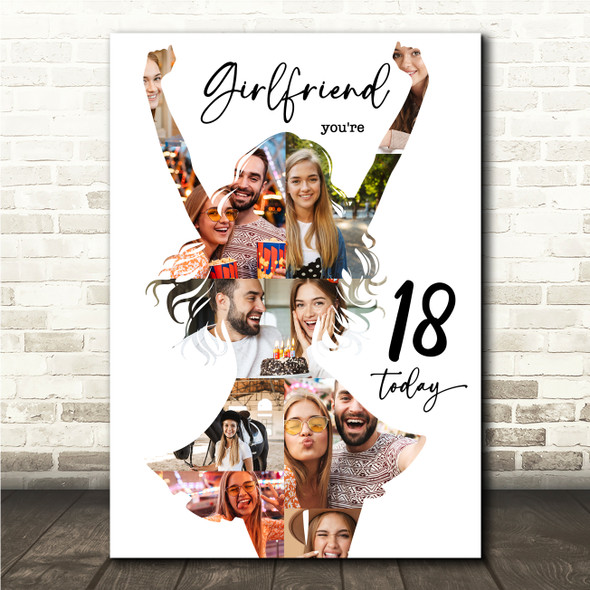 Photo Collage 18th Birthday Custom Gift For Girlfriend 9-Photo Print Or Canvas