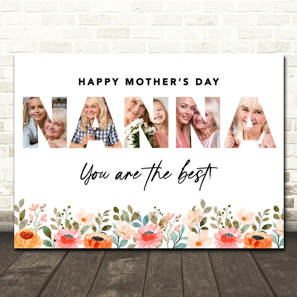 Photo Collage Gift For Nanna Mother's Day 3-Photo Nanna You Are The Best Print