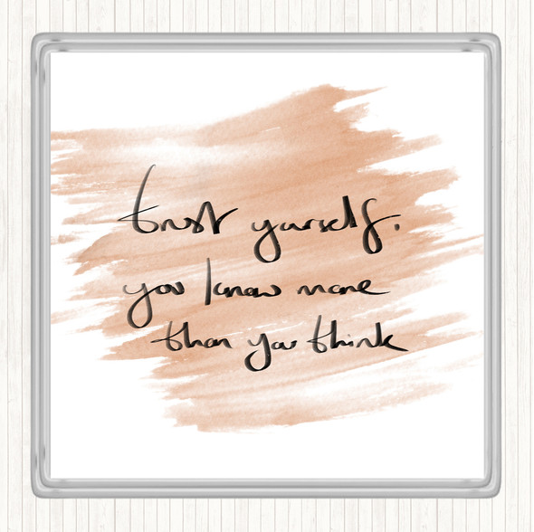 Watercolour Trust Yourself Quote Coaster