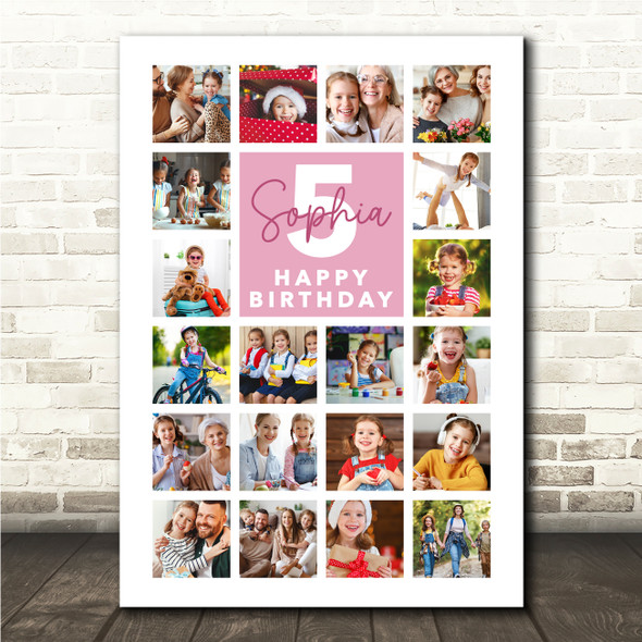 Photo Collage Print Or Canvas Kids Birthday Gift For Girls Any Age 20-Photo