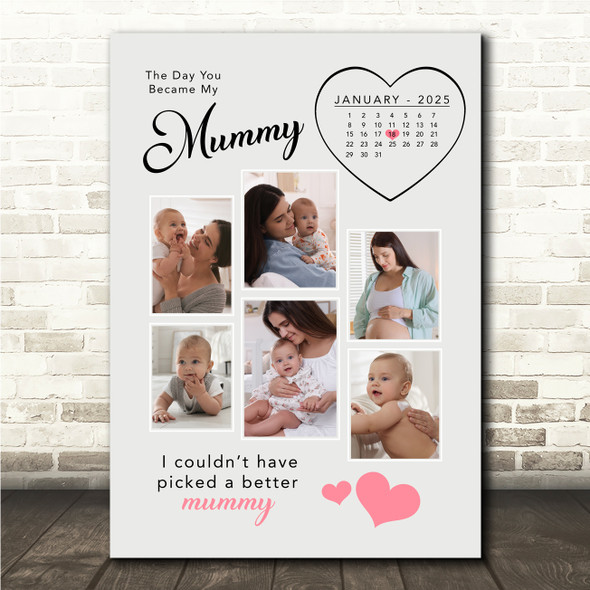 Photo Collage Gift For Mummy Mother's Day 6-Photo Calendar My Mum Print Canvas