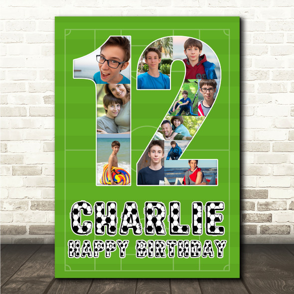 Photo Collage 11-Photo 12th Birthday Gift For Kids Boys Football Print Or Canvas Photo Collage 11-Photo 12th Birthday Gift For Kids Boys Football Print Or Canvas