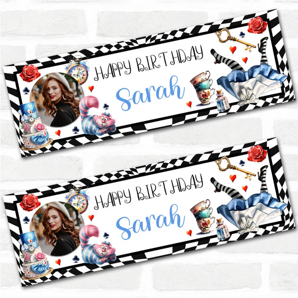 Personalised Party Banner For Birthday Female Alice In Wonderland