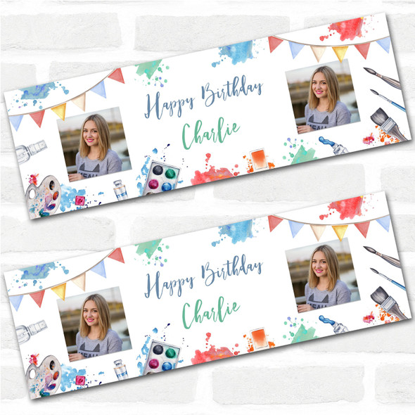 Personalised Party Banner For Birthday With Photo Arts & Crafts Painting