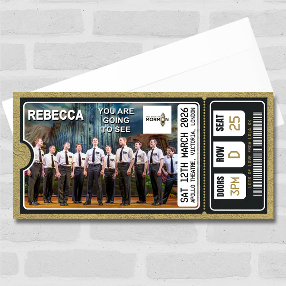 The Book Of Mormon Musical Show Theatre Personalised Surprise Ticket Gift Voucher