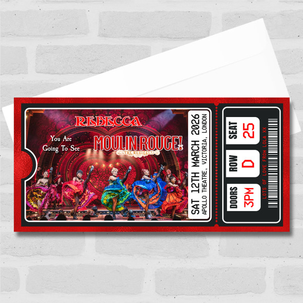 Moulin Rouge The Musical Show Theatre Personalised Surprise Ticket Gift Voucher