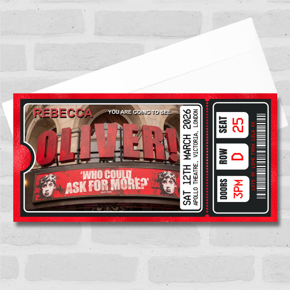 Oliver The Musical Show Theatre Personalised Surprise Ticket Gift Voucher Oliver The Musical Show Theatre Personalised Surprise Ticket Gift Voucher