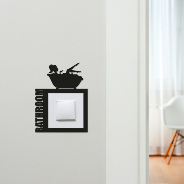 Light Switch Surround Bathroom Woman In Bathtub Decorative Switch Cover Frame