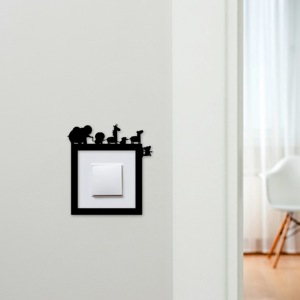 Light Switch Surround Kids Room Safari Animals Decorative Switch Cover Frame