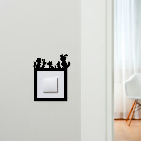Light Switch Surround Woodland Animals Kids Room Decorative Switch Cover Frame