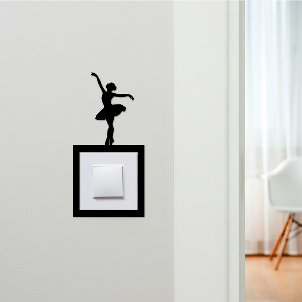 Light Switch Surround Ballerina Ballet Kids Room Decorative Switch Cover Frame