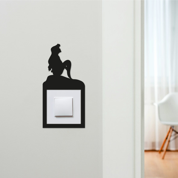 Light Switch Surround Princess Ariel Kids Room Decorative Switch Cover Frame
