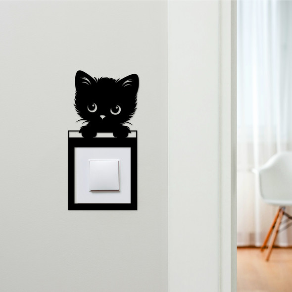 Light Switch Surround Peeking Cat Decorative Switch Plate Cover Frame