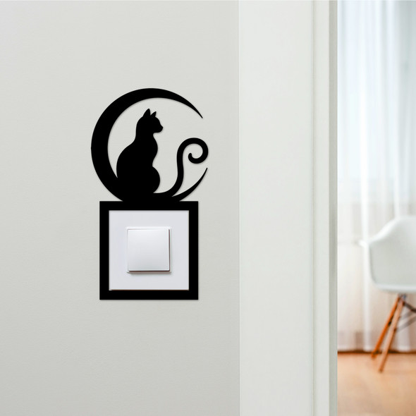 Light Switch Surround Cat Moon Decorative Switch Plate Cover Frame