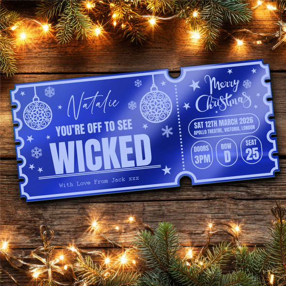 Blue Mirror Acrylic Ticket Any Show Theatre Musical Christmas Personalised Blue Mirror Acrylic Ticket Any Show Theatre Musical Christmas Personalised