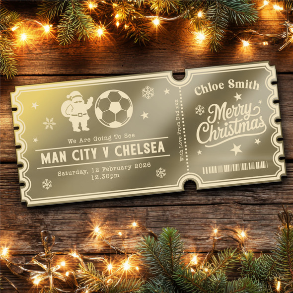 Bronze Mirror Acrylic Ticket Any Football Game Christmas Personalised Any Text Bronze Mirror Acrylic Ticket Any Football Game Christmas Personalised Any Text