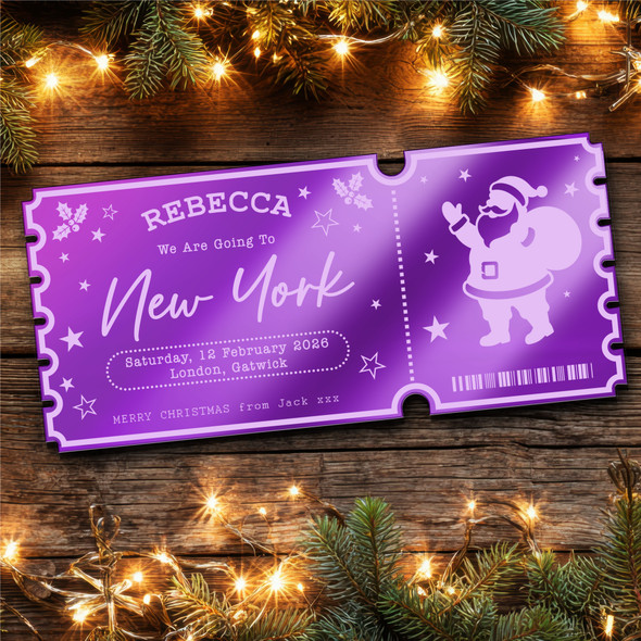 Purple Mirror Acrylic Ticket Any Destination Surprise Holiday Christmas Custom Purple Mirror Acrylic Ticket Any Destination Surprise Holiday Christmas Custom