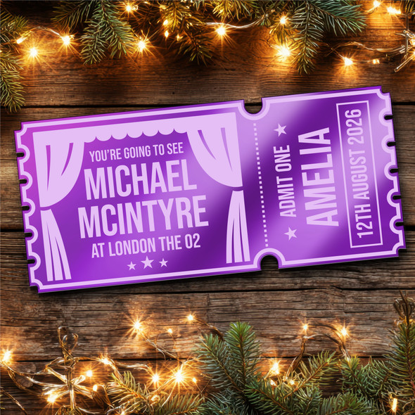 Purple Mirror Acrylic Ticket Michael Mcintyre Comedy Theatre Show Personalised