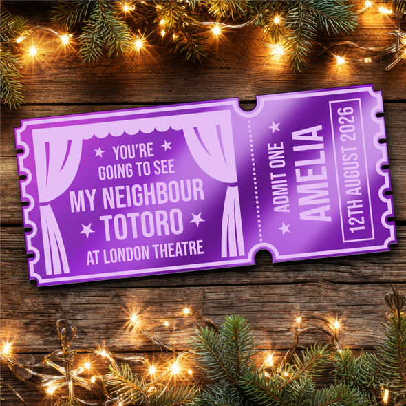 Purple Mirror Acrylic Ticket My Neighbour Totoro Musical theatre Show Custom