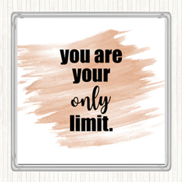 Watercolour You Are Your Only Limit Quote Coaster