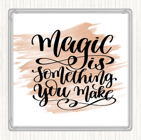 Watercolour You Make Magic Quote Coaster