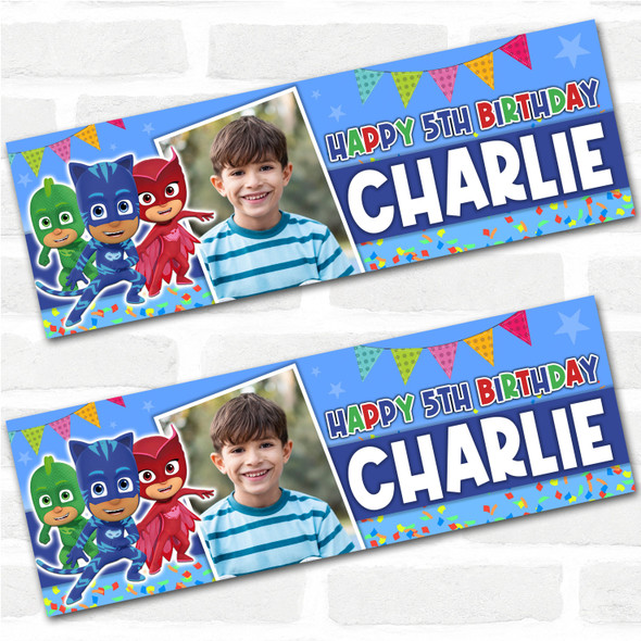 Personalised Party Banner For Kids Birthday Pj Masks Photo