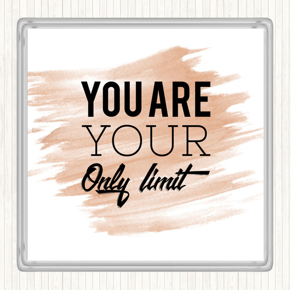 Watercolour Your Only Limit Quote Coaster
