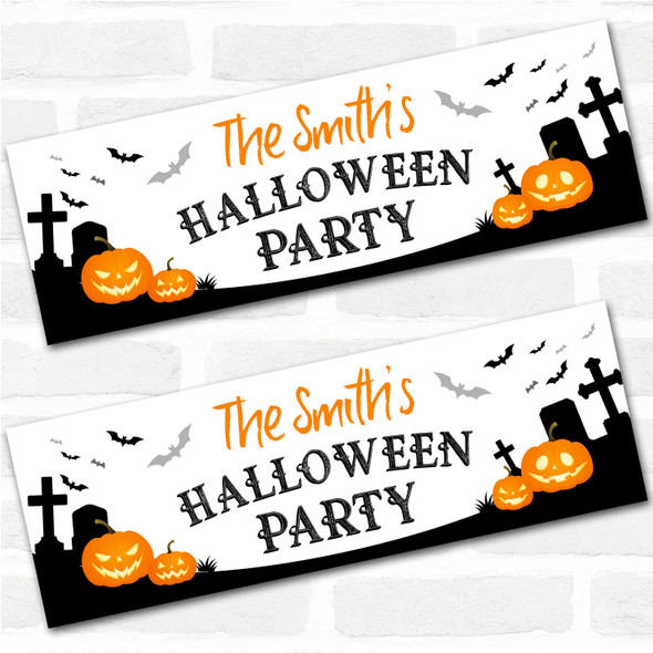 Personalised Party Banner For Halloween Party Pumpkin Graveyard