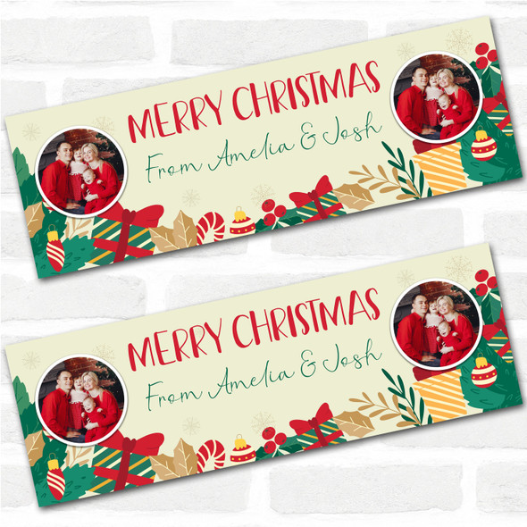 Personalised Party Banner For Christmas Photo Gift Green