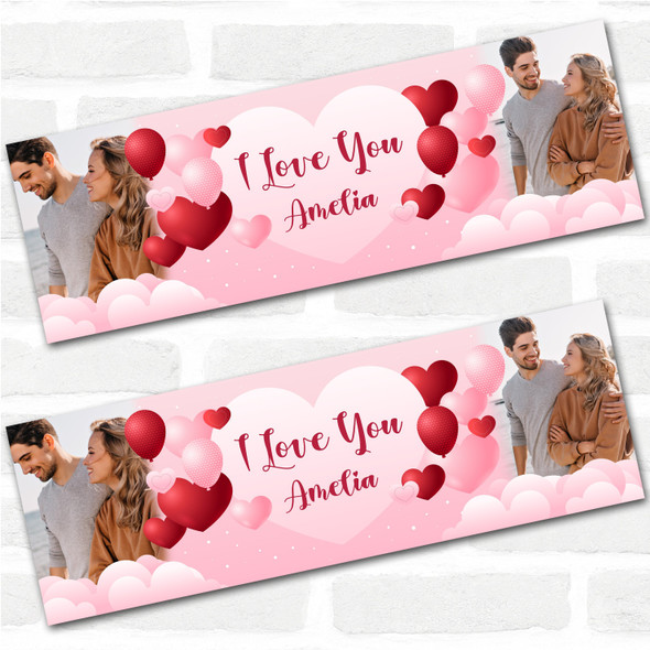 Personalised Party Banner For Valentine's Day Decoration I Love You Photo Heart