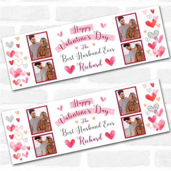 Personalised Party Banner For Valentine's Day Husband Photo Love Hearts