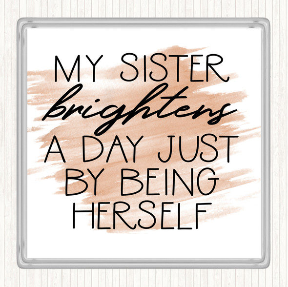 Watercolour Brightens A Day Quote Coaster