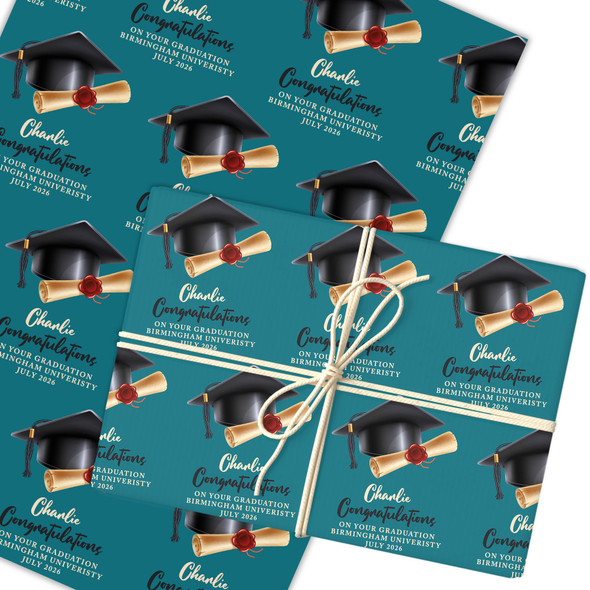 Personalised Wrapping Paper Graduation Male Him Custom Gift Wrap