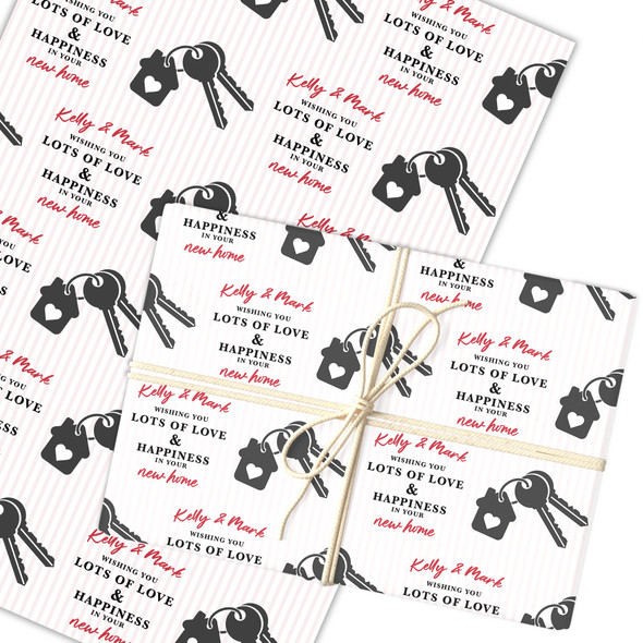 Personalised Wrapping Paper New Home House Key Custom Gift Wrap