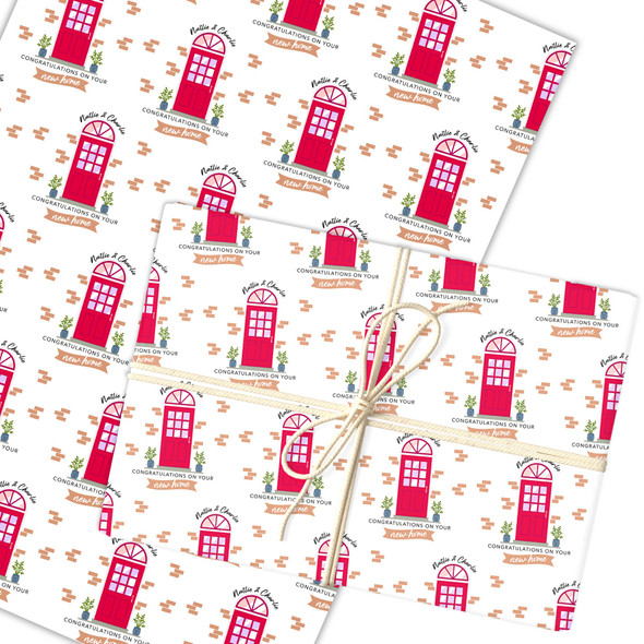 Personalised Wrapping Paper New Home Red Door Custom Gift Wrap