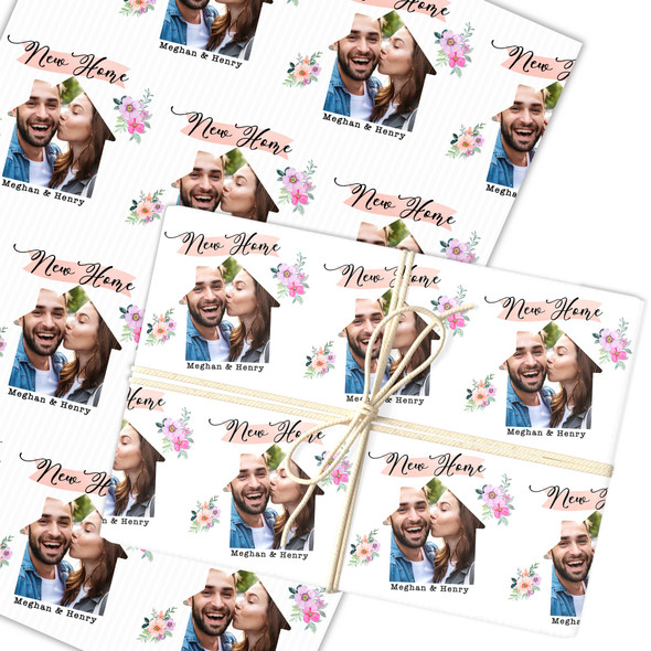 Personalised Wrapping Paper New Home Watercolour House Photo Custom Gift Wrap