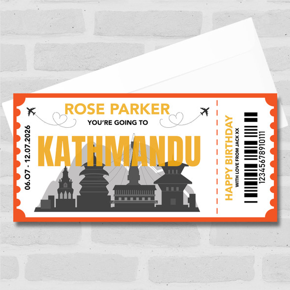 Going To Kathmandu Skyline Pass Personalised Gift Voucher Surprise Trip Ticket