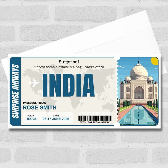 Trip To India Pass Personalised Gift Voucher Surprise Trip Holiday Ticket