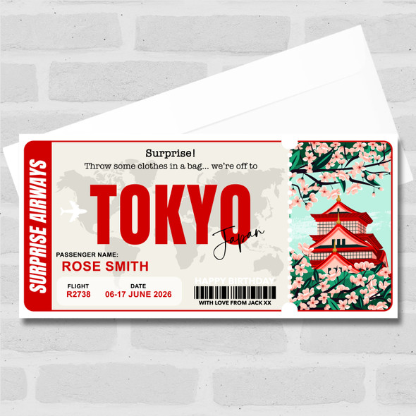 Trip To Japan Tokyo Pass Personalised Gift Voucher Surprise Trip Holiday Ticket