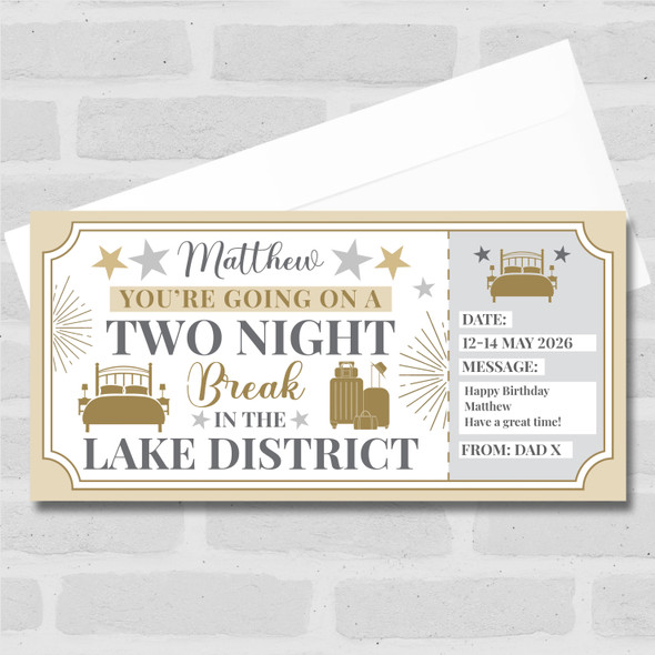 Two Night Break Lake District Personalised Gift Voucher Surprise Holiday Ticket