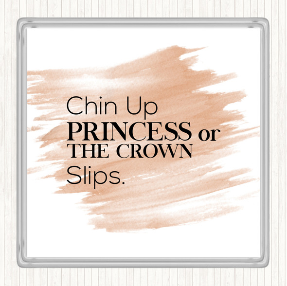 Watercolour Chin Up Quote Coaster