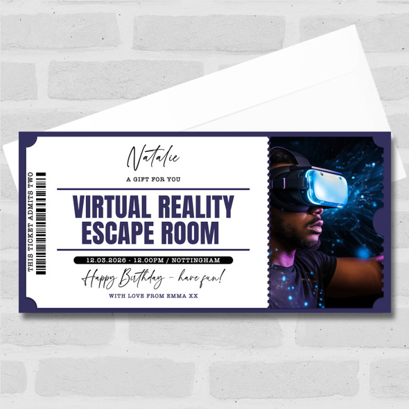 Virtual Reality Escape Room Personalised Surprise Ticket Gift Voucher