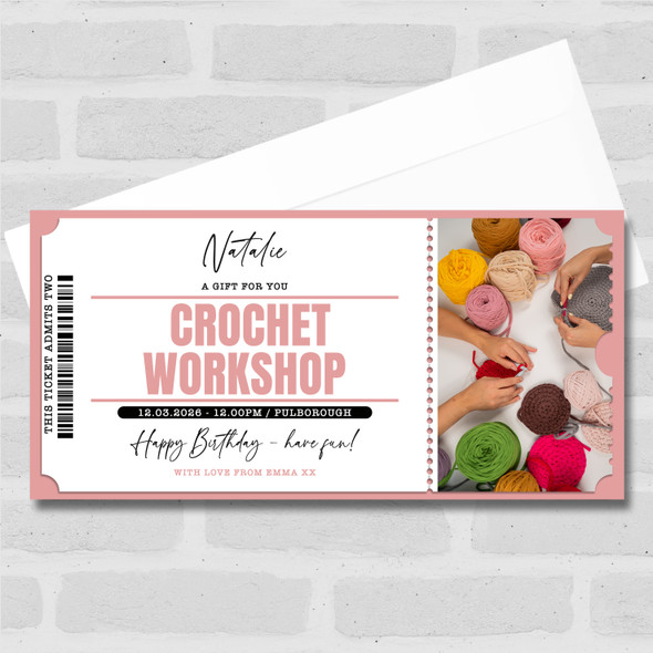 Crochet Workshop Personalised Surprise Ticket Gift Voucher