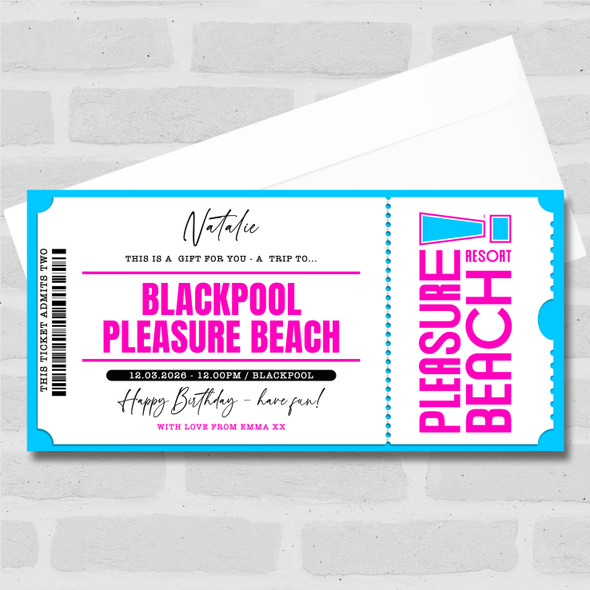 Blackpool Pleasure Beach Personalised Surprise Ticket Gift Voucher